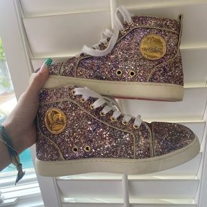 christian louboutin glitter sneaker